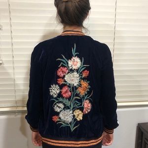 Zara embroidered & velvet jacket - size S